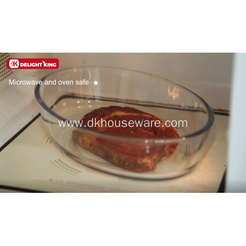 Microwave Use Custom Glass Bakeware Multifunction Bamboo Lid